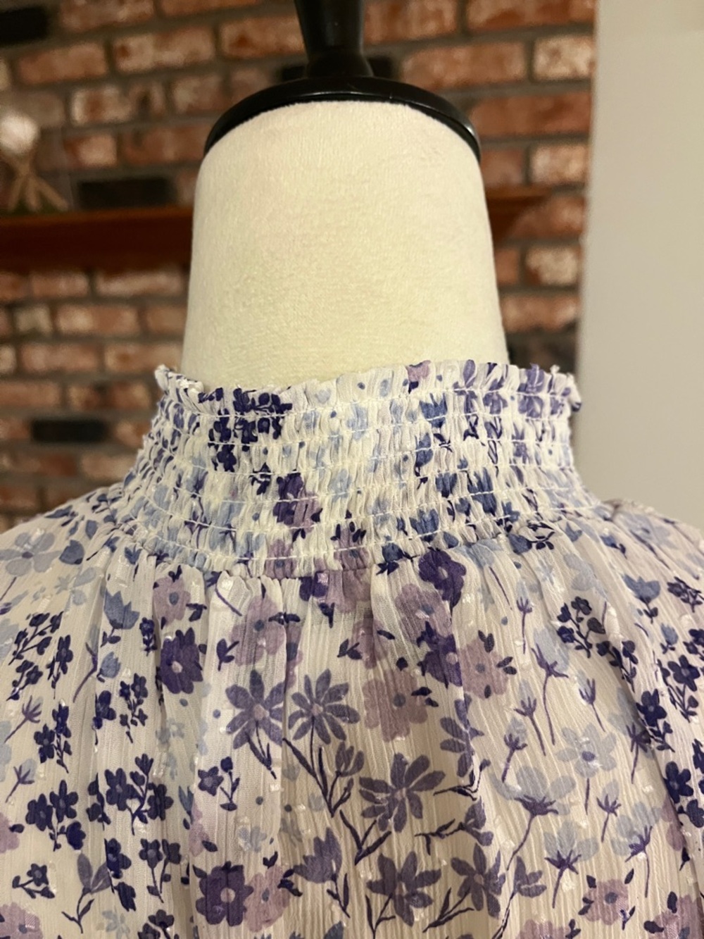 Rachel Zoe Lavender Floral Tie-Front Smocked Neck Camisole - Picture 3 of 3